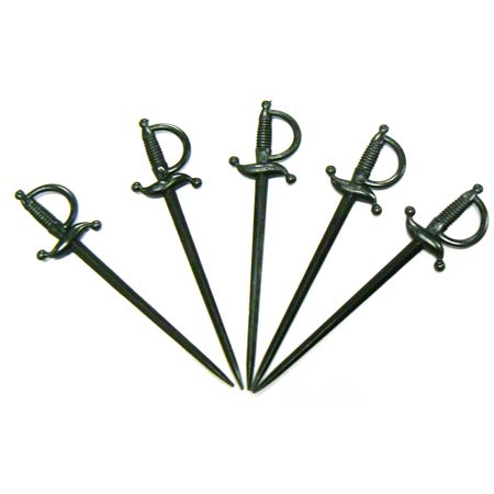 BLK POLY KING SWORD PICK, 2.75