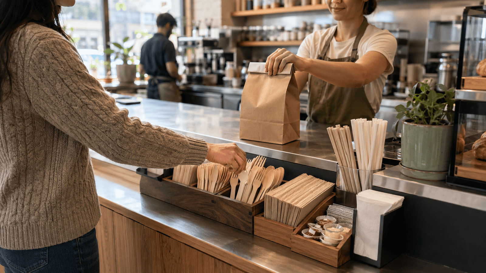 Compostable Packaging on a Counter