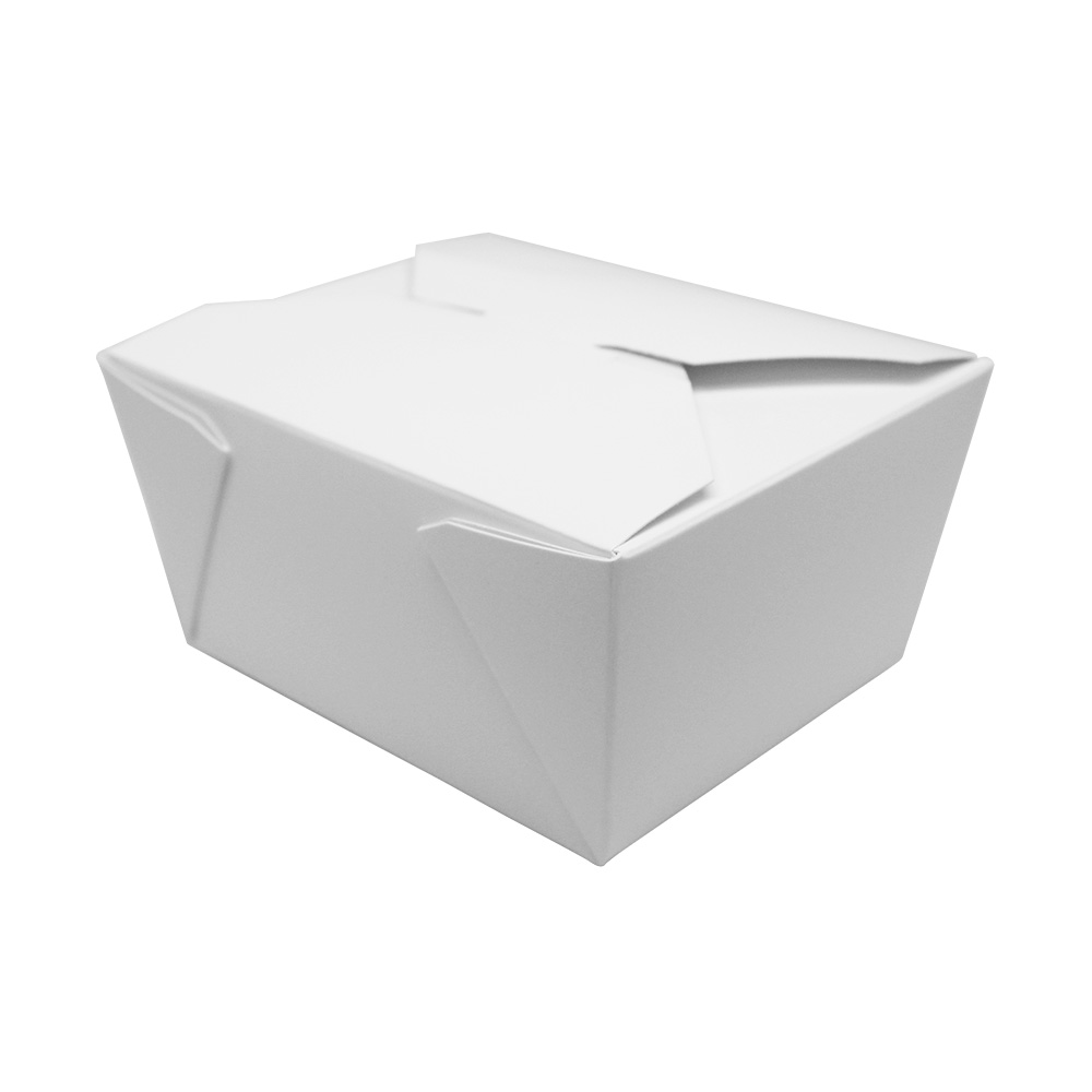 Folded White Food Container #1