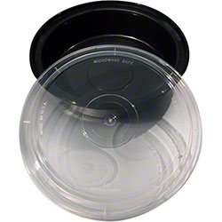 24 oz black round combo w/clear lid - 150/case