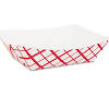 1 lb. Red Check Paper Food Tray