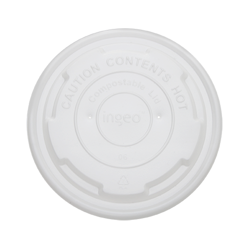 Compostable Flat lid for 8 oz Eco-Friendly Soup Container - 1000/case