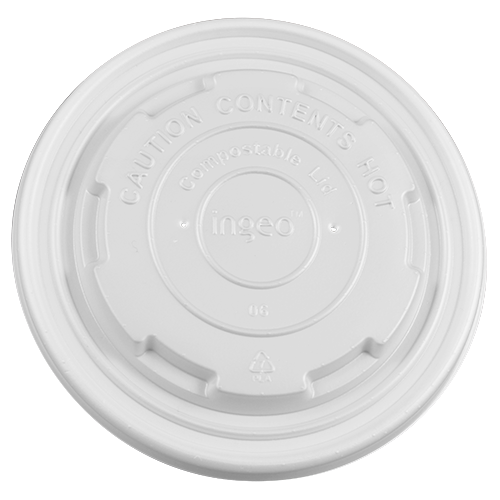 Compostable Flat Lid for 12~32 oz Eco-Friendly Soup Container - 1000/case