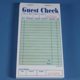 G3632 Guest Check Board, 1 part, Green, 15 lines, 2500 checks/case