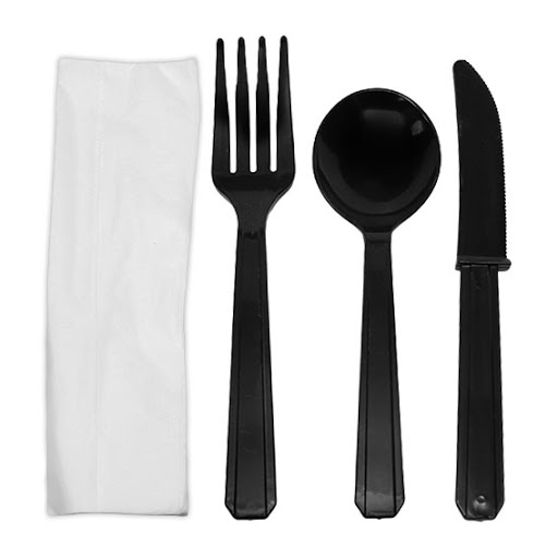 Cutlery Kits, Med‐Heavy weight/Black (Karat, 250packs/ctn)