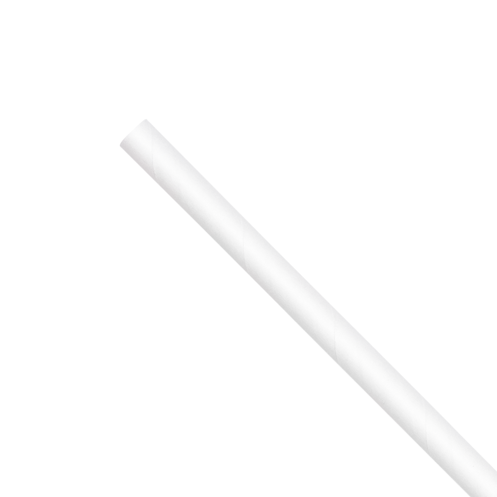 KE-C9400W    Paper Unwrapped Jumbo Straw, White, 7.75in - 2000/cs