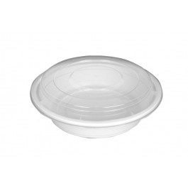 WMN-724    24 oz White round combo w/clear lid - 150/case