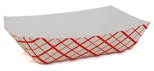 1/4 lb Food Tray, Red Checker, 1000/Case