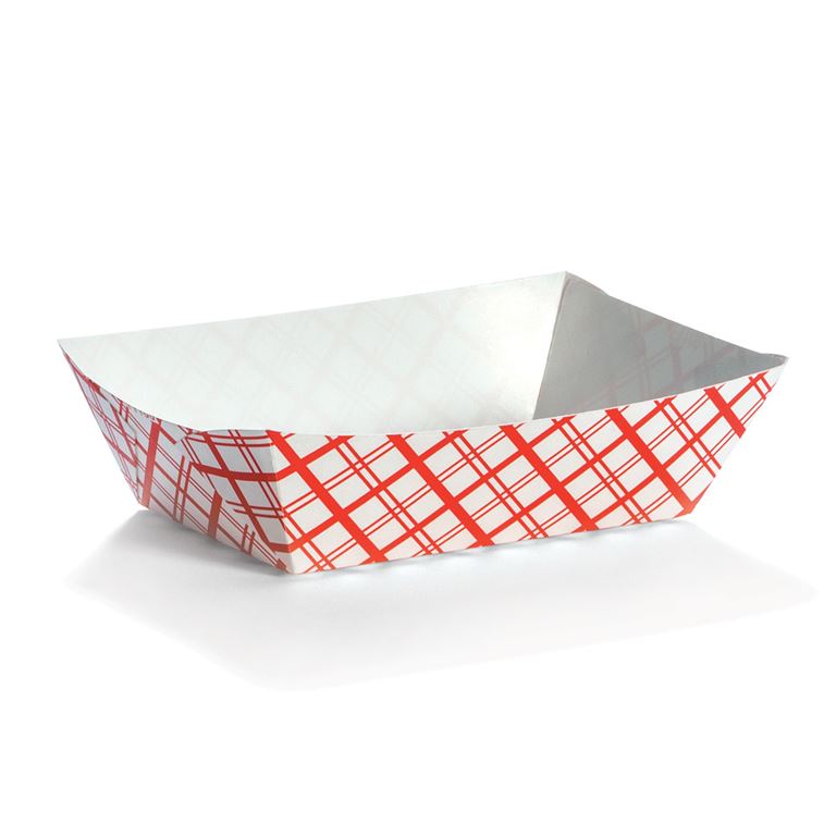 Food Tray, 1/2 lb Red Checkered