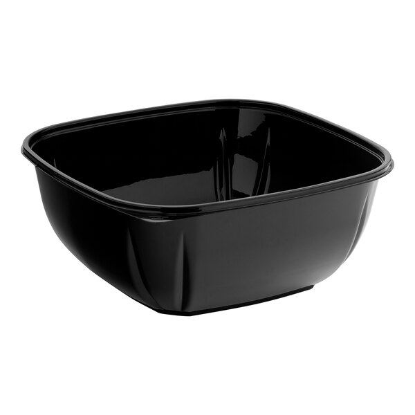 160 oz PET Square Bowl, Black - 50/case